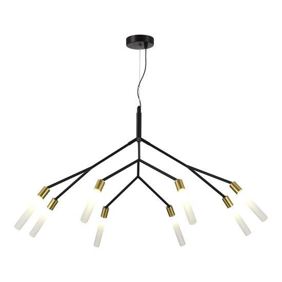 SLE1129-403-08 Светильник подвесной Черный, латунь/Белый G9 8*5W KAITO