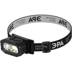Фонарь налобный светодиодный ЭРА GA-814 аккумуляторный 5 Вт COB + 5 Вт LED 5 режимов сенсорное управление