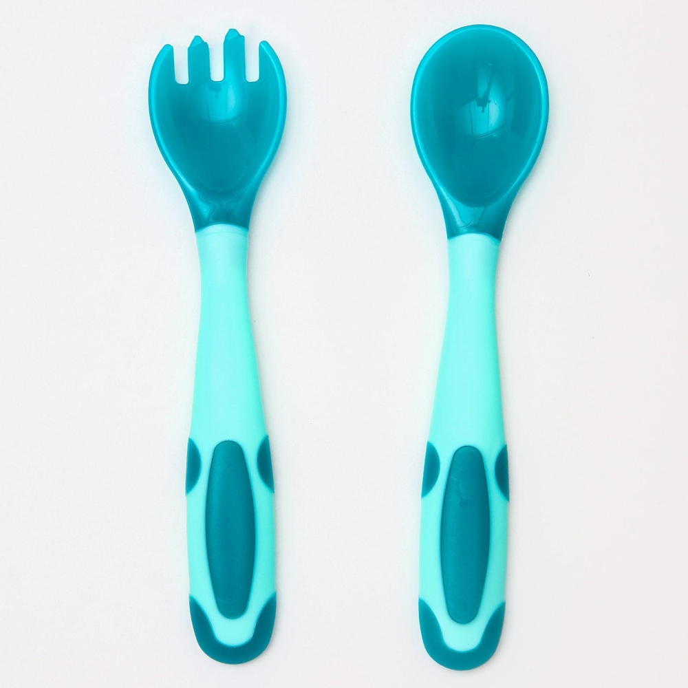 4800407 Набор приборов для кормления термовилка и термоложка, 2 шт, цвет зеленый/синий