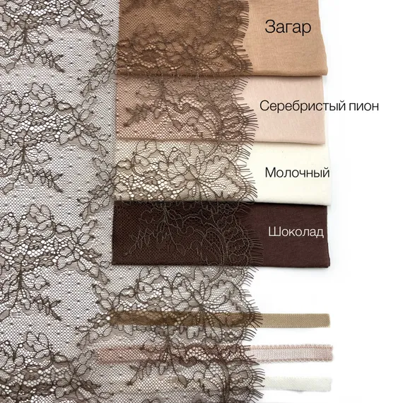 Кружево реснички кофе (24*290 см)