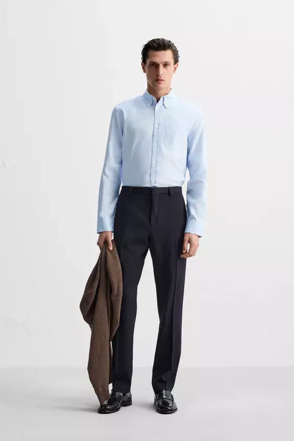 ZARА РУБАШКА ОКСФОРД, НЕБЕСНО-ГОЛУБОЙ