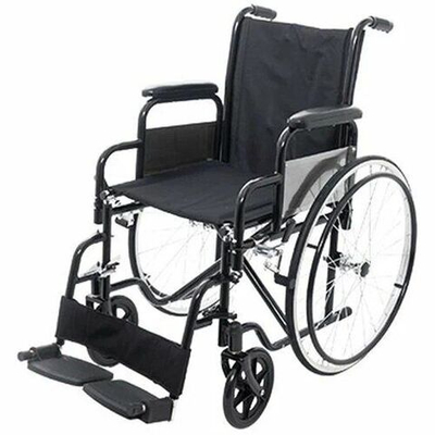 Кресло-коляска инвалидная складная механическая 46см с цельнолитыми колесами.