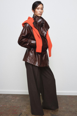 ZARA КУРТКА ИЗ ИСКУССТВЕННОЙ КОЖИ — ZW COLLECTION, КОРИЧНЕВЫЙ