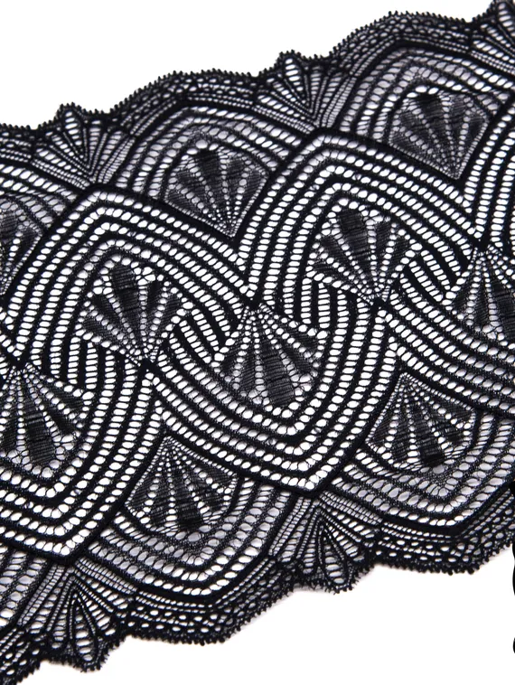 273 Кружево эластичное 18 см, Италия, арки, черный