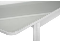 Стеклянный стол Бриллиант 110(140)х68х76 белый