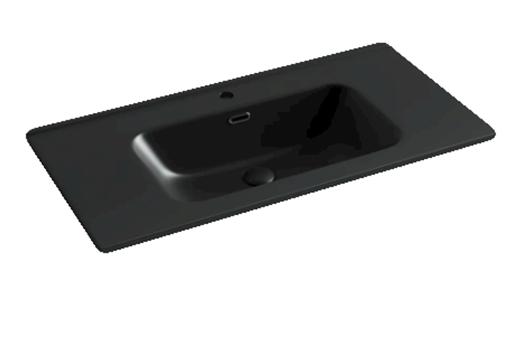 Умывальник накладной прямоугольный (цвет Черный Матовый) Element 910x465x180мм