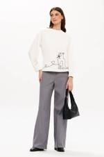 23423 Свитшот женский (молочный)