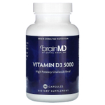 BrainMD, Витамин D3 5000, 125 мкг (5000 МЕ), 100 капсул