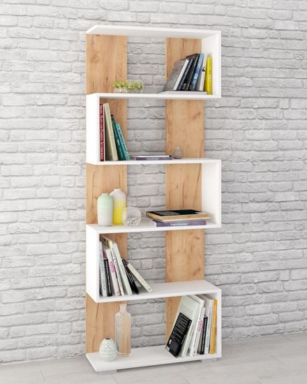 Стеллаж РОМЕО-1 белый / дуб крафт золотой