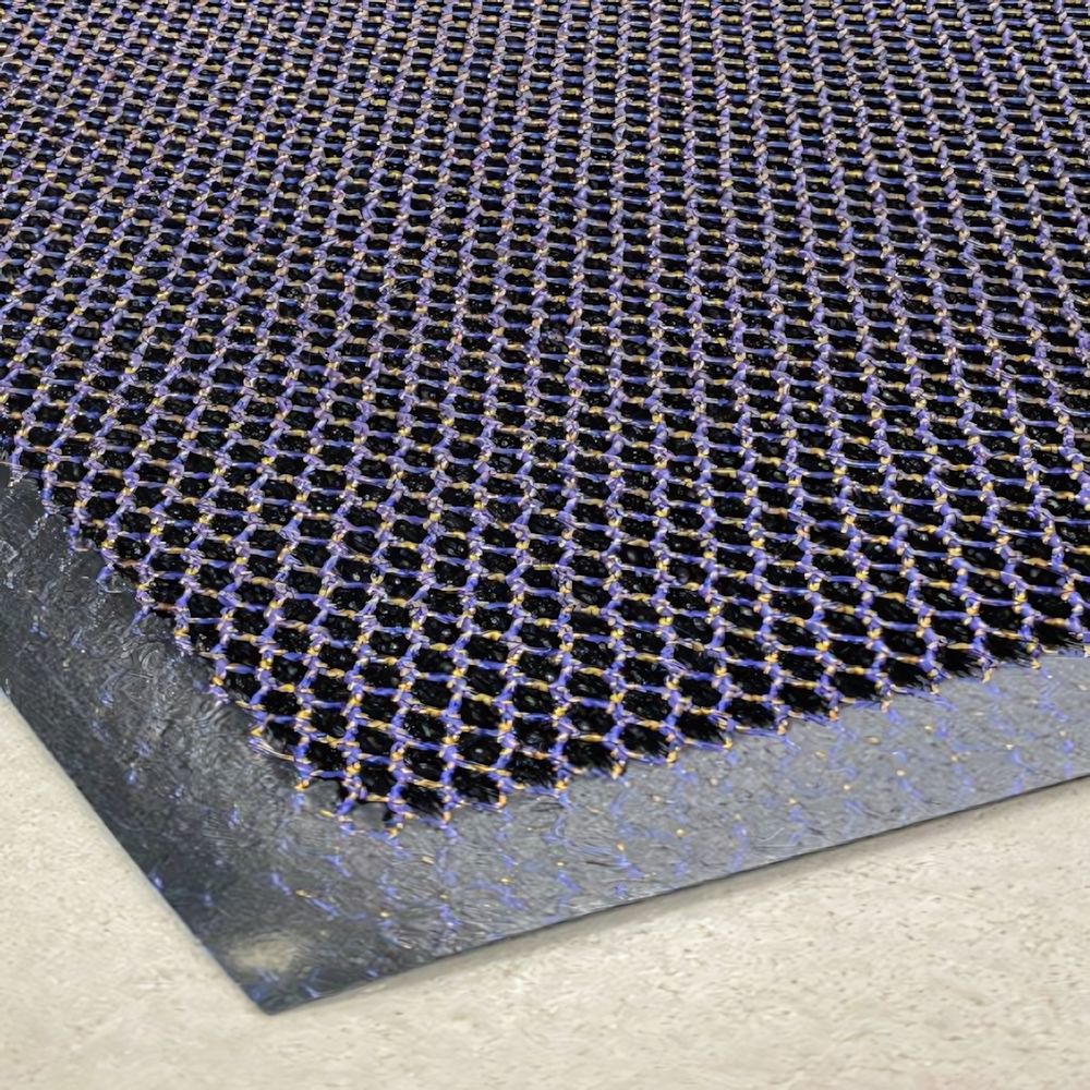 Коврик придверный КОЛЬЧУГА 60х90см. blue+orange