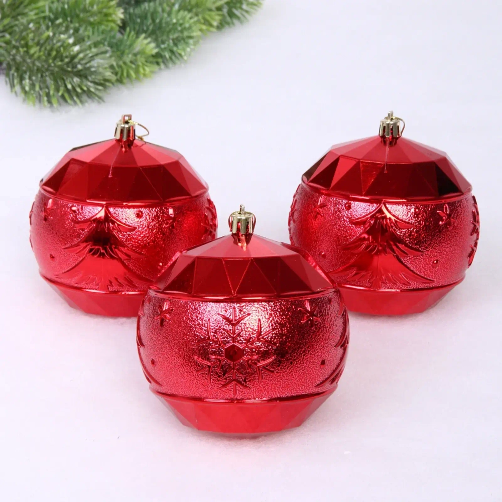 Набор шаров «Miracle» 10 см + 5 см (15 предметов), Красный