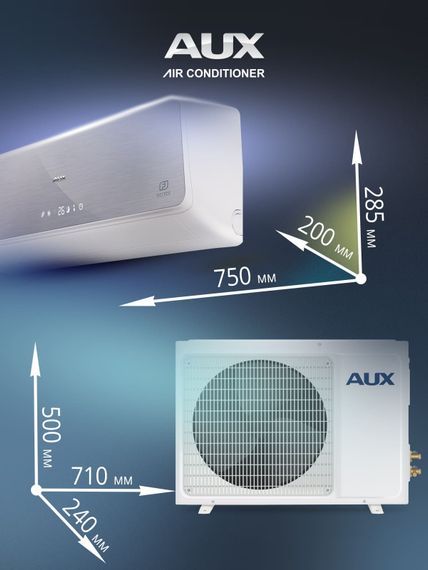 Настенная сплит-система AUX ASW-H12B4/FJ-SR1 + AS-H12B4/FJ-R1, серебристый — (16)