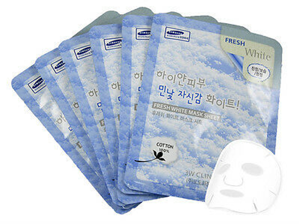 Тканевая маска осветляющая 3W CLINIC Fresh White Mask Sheet
