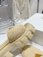 Prada Crochet Platform Slides