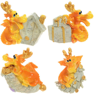 Магнит «Дракон Ричард с деньгами» 6,9*6 см, микс