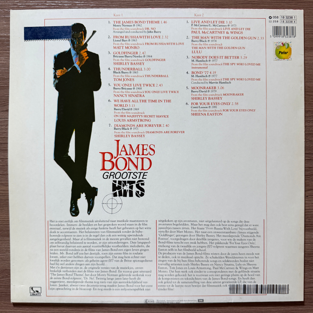 Сборник James Bond Greatest Hits (Европа 1981г.)