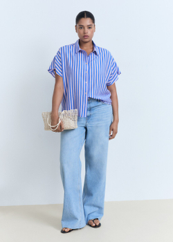 Рубашка в полоску с короткими рукавами