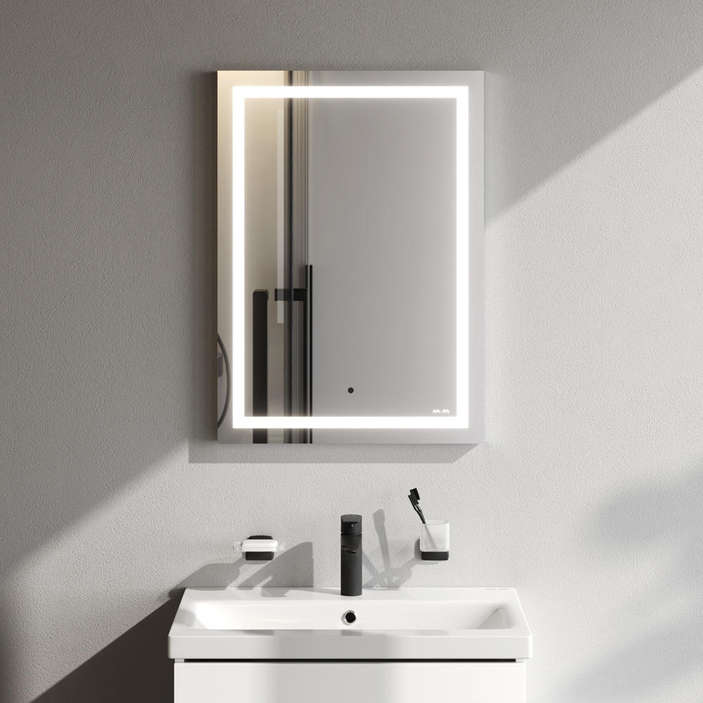 Универсальное зеркало настенное с контурной LED-подсветкой, 50 см AM.PM Gem M91AMOX0501WG