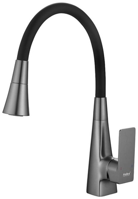 Смеситель для кухни с гибким изливом HAIBA HB73827-3 графит