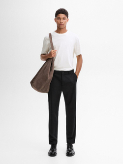 Massimo Dutti Футболка из смесового хлопка, натуральный, кремовый