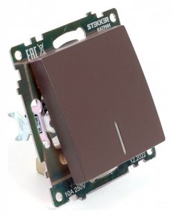 Выключатель одноклавишный с подсветкой без рамки Stekker Катрин 49022