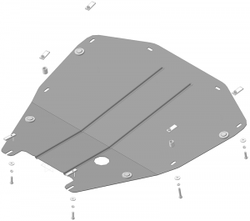 Защита картера двигателя, КПП (2 мм, сталь) для Renault Espace 2002-2012 Motodor.01718
