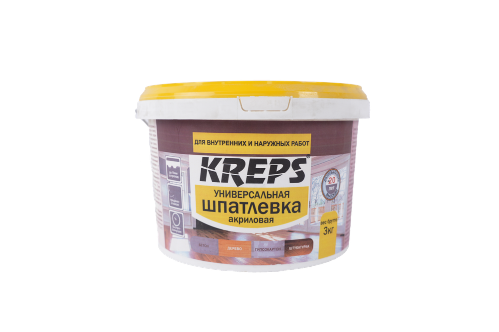 ШПАТЛЕВКА KREPS УНИВЕРСАЛЬНАЯ БЕЛАЯ АКРИЛОВАЯ 3КГ