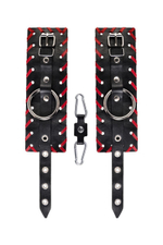 Черные наручники с красной окантовкой