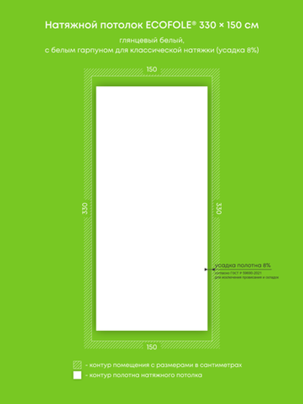 Натяжные потолки 5 м2, 5.4 м2