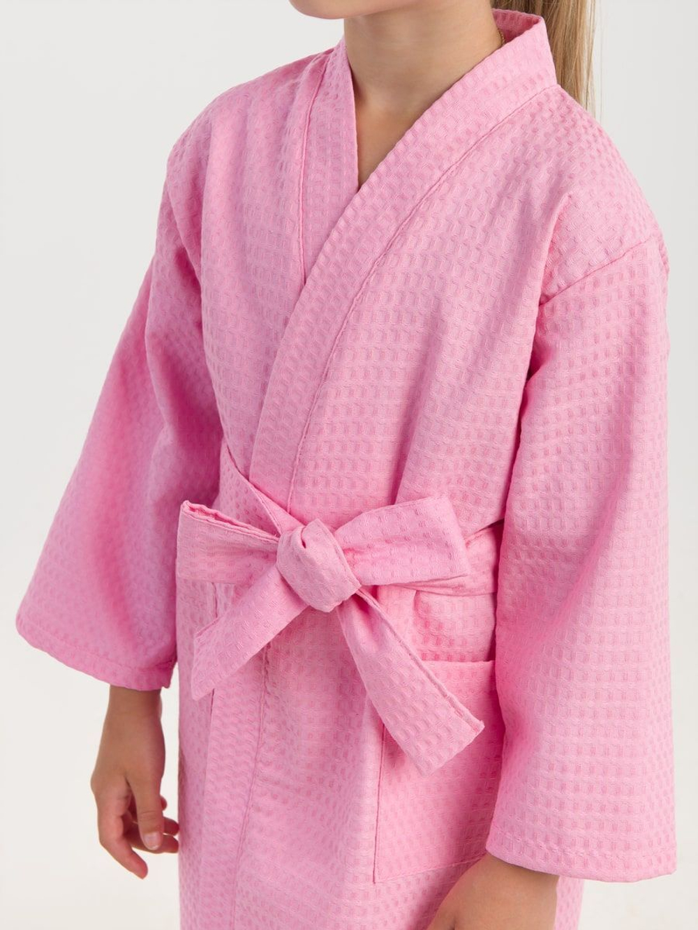 Халат вафельный детский 32 розовый