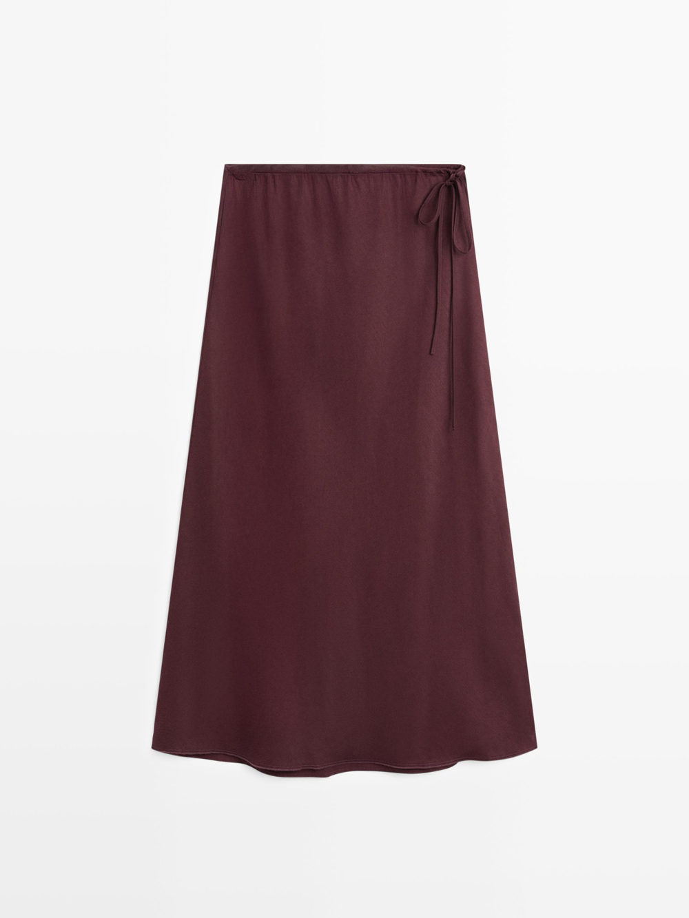 Massimo Dutti Юбка-парео миди, бордовый