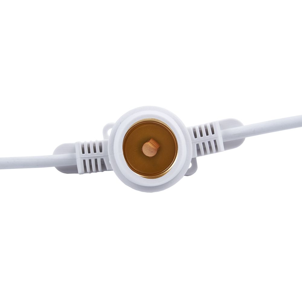 UDL-K110 40-E27-10M IP65 WHITE BELT-LIGHT Гирлянда Белт-лайт. 10м + 1.5м сетевой шнур. 40 патронов E27. шаг 25см. Белая. TM Uniel