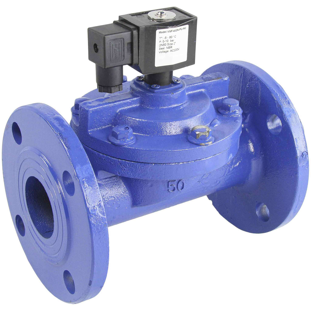 Two way normally closed indirect acting electric solenoid valve Elephant VSF-602E-PU-NC EPDM 24В, body material - cast iron, seal - EPDM