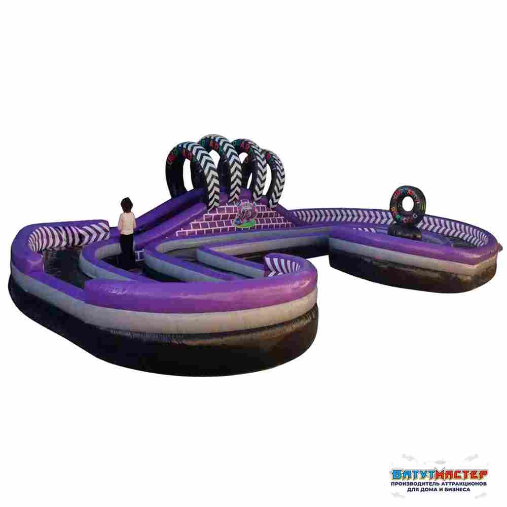 Надувная трасса «Мягкие гонки» безопасная, 16×8×3 м