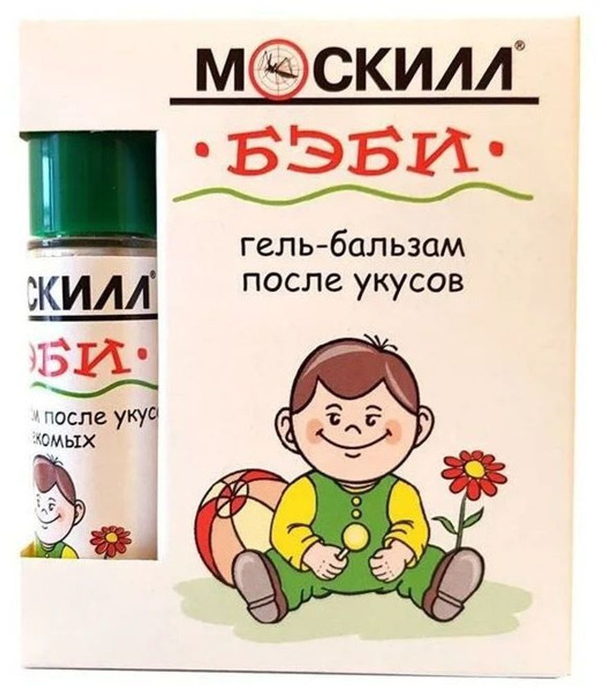 Москилл Бэби Roll-on Гель-бальзам после укусов насекомых 12мл. 18шт/кор