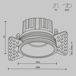 Встраиваемый светильник Technical DL058-7W4K-TRS-B