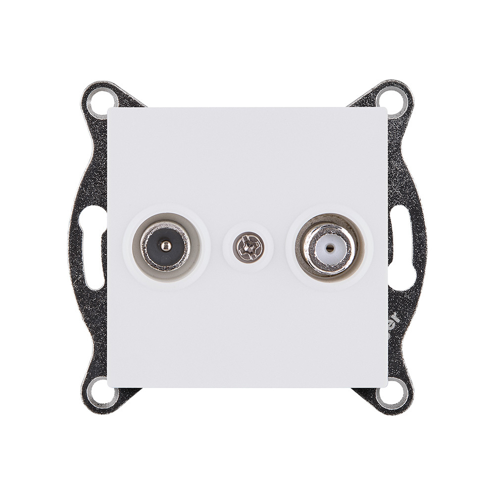 Розетка двойная TV (мама) + спутниковая SAT, белый матовый Kollinger REA-035WM для Aspekt, Eleganz, Reflex