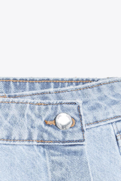 ZARA ДЖИНСОВАЯ ЮБКА-ШОРТЫ Z1975 С ЗАПÁХОМ, ГОЛУБОЙ