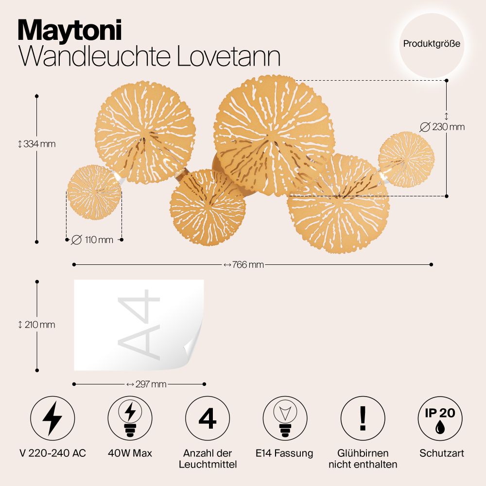 Настенный светильник (бра) Maytoni MOD082WL-04G