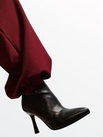 20622 Брюки женские палаццо внизу на резинке футер 2-х нитка бордовый (54)