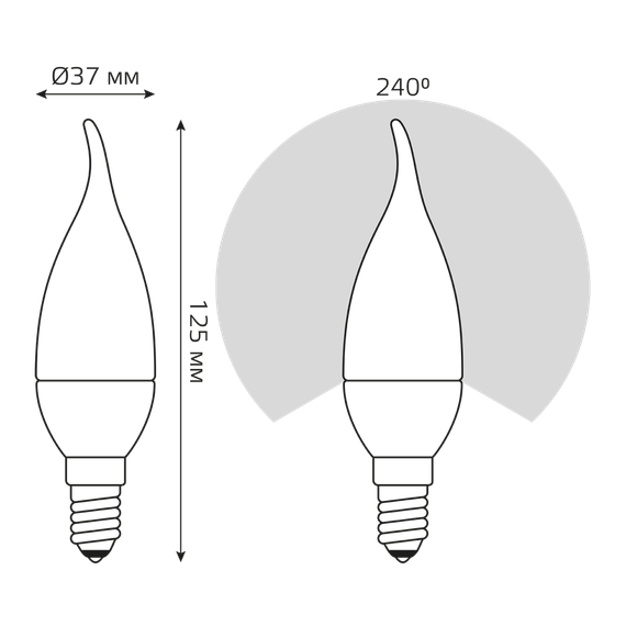 Лампа светодиодная Gauss E14 6W 4100K матовая 34126