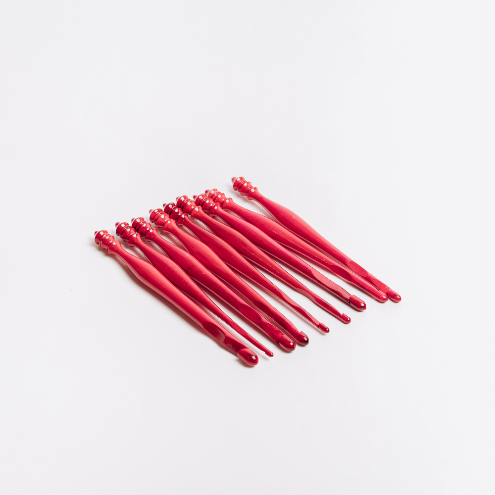 Набор деревянных крючков для вязания из древесины клен 9 штук. KN32