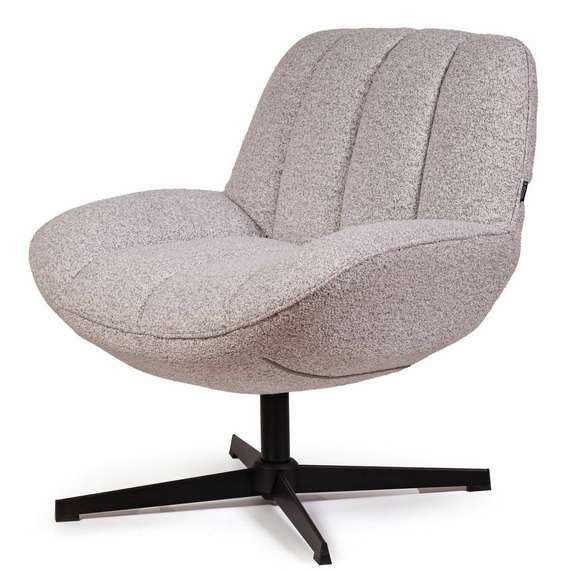 Крутящееся кресло Mateo, светло-серое букле