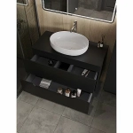 Тумба с раковиной Orange Line 100 Li-100TubMDF+B05-520W черная матовая