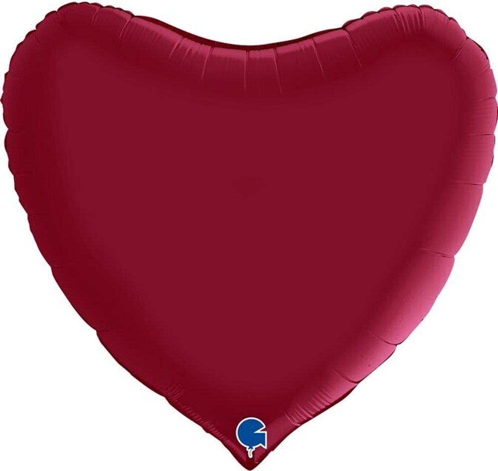 Шар-сердце 36"/91 см, фольга, сатин вишневый (БГ-150)  Изображение2