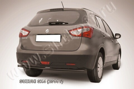 Защита заднего бампера (нержавейка) Suzuki SX-4 (2013-2016) d42 (черный)