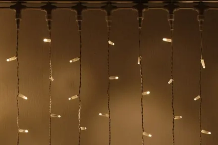 Светодиодный занавес 1000 теплых белых LED ламп, 2*6 м., статика, белый провод ПВХ, Teamprof (TPF-C2*6-CW/WW)