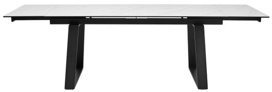 Стол VASTO 200 MARBLES KL-99 Белый мрамор матовый, итальянская керамика/ черный каркас