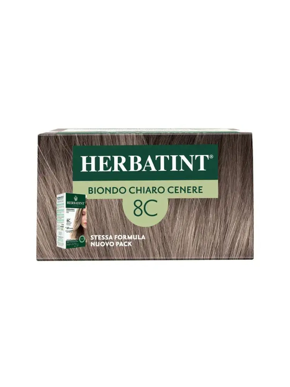 8C СВЕТЛЫЙ ПЕПЕЛЬНЫЙ БЛОНДИН - гель-краска для волос HERBATINT, 170 мл / из Европы/