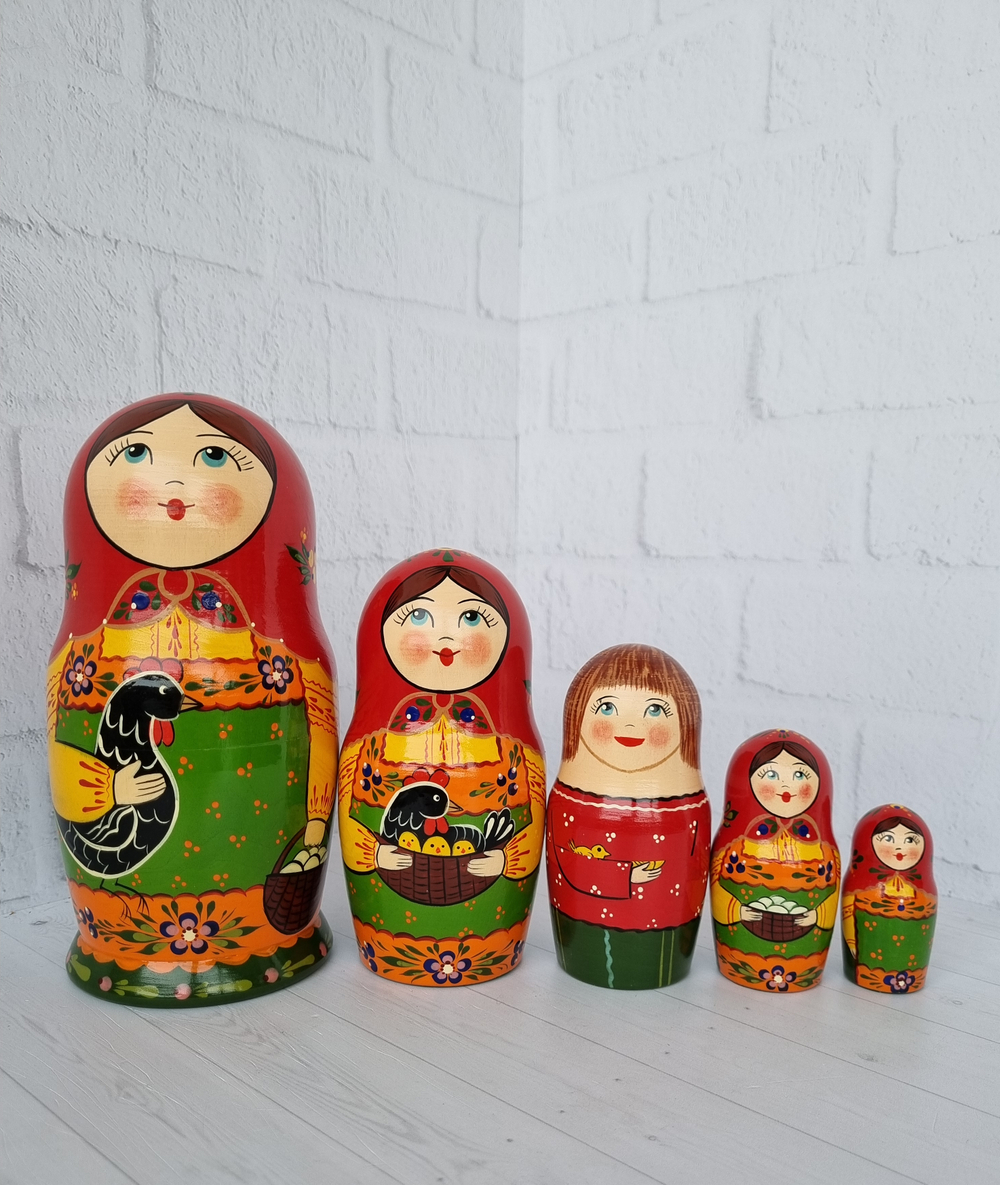 Матрешка "с курочкой" традиция 5мест